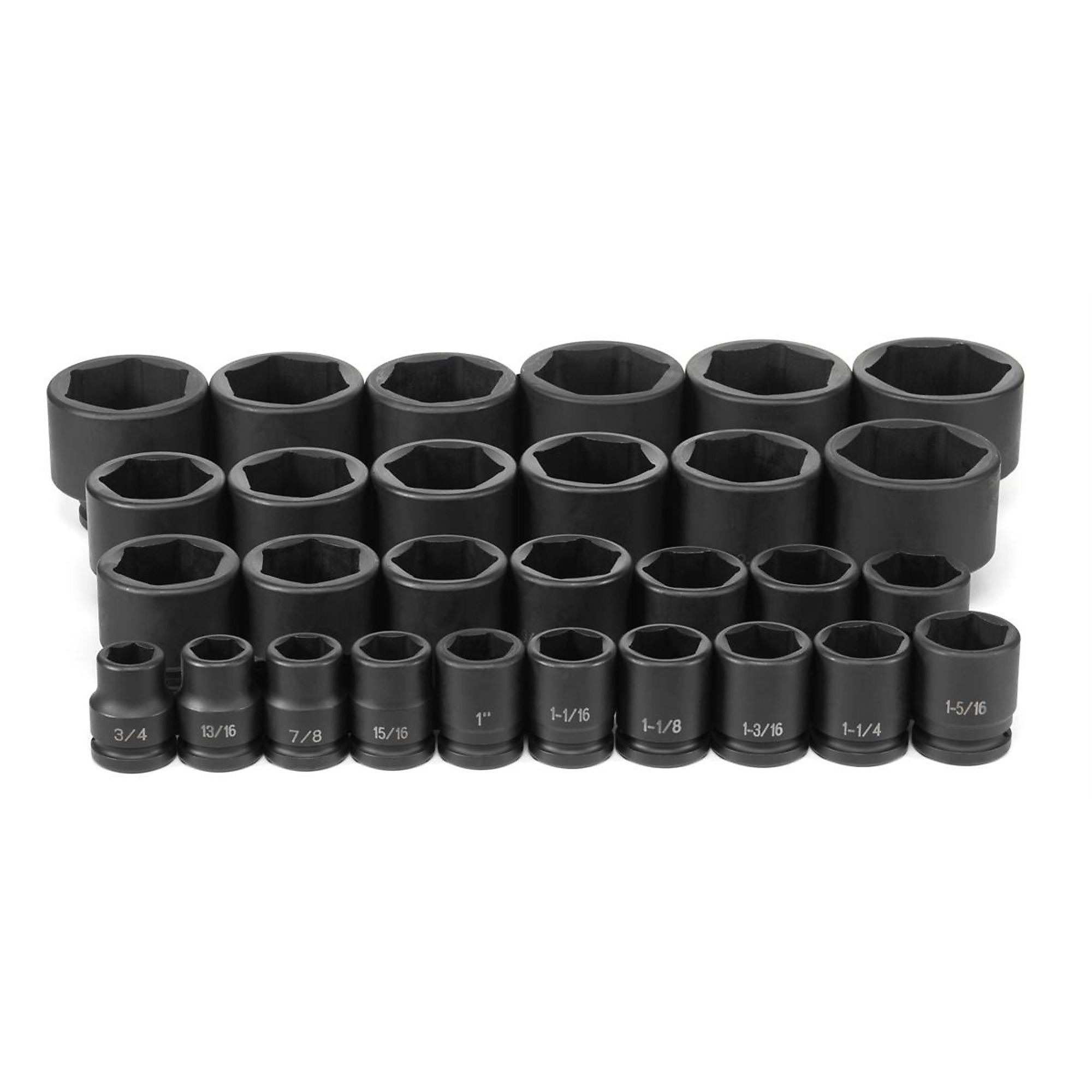 Grey Pneumatic 3/4in. Drive Socket Set — 29 Pcs, Chrome-Molybdenum Steel, Model# GRE8029